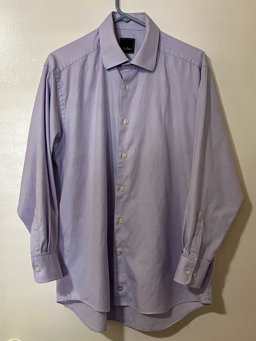 David Donahue Men's Lavender Button-Down Dress Shirt